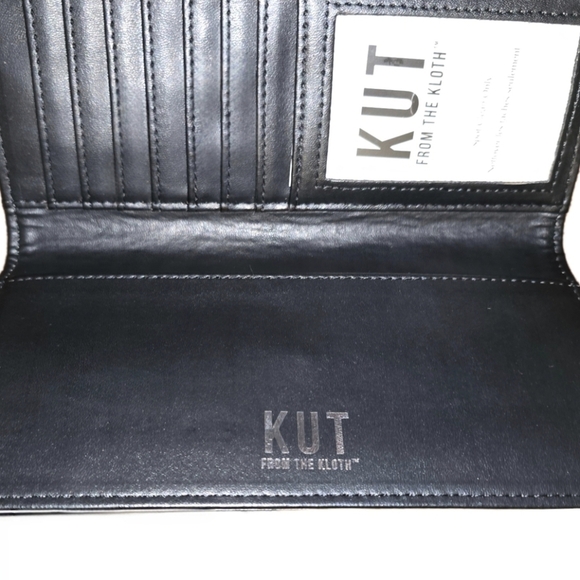 Kut from the Kloth Black and White Striped Tri-Fold Wallet - Picture 4 of 6